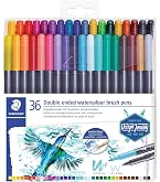 Amazon.com: Staedtler Double-Ended Watercolour Brush Pens, Ideal